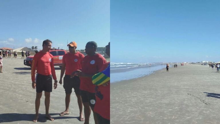 Buscas seguem nesta segunda por jovem que sumiu ao resgatar namorada na Praia de Atalaia