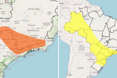 Doze estados brasileiros estão sob alerta de tempestade nesta segunda (12) segundo o Inmet