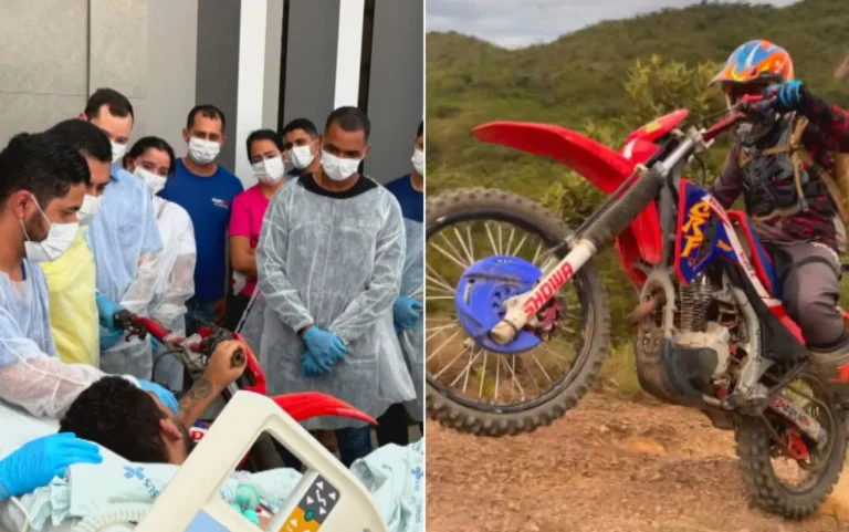 Jovem internado por 75 dias recebe visita de moto e emociona equipe médica