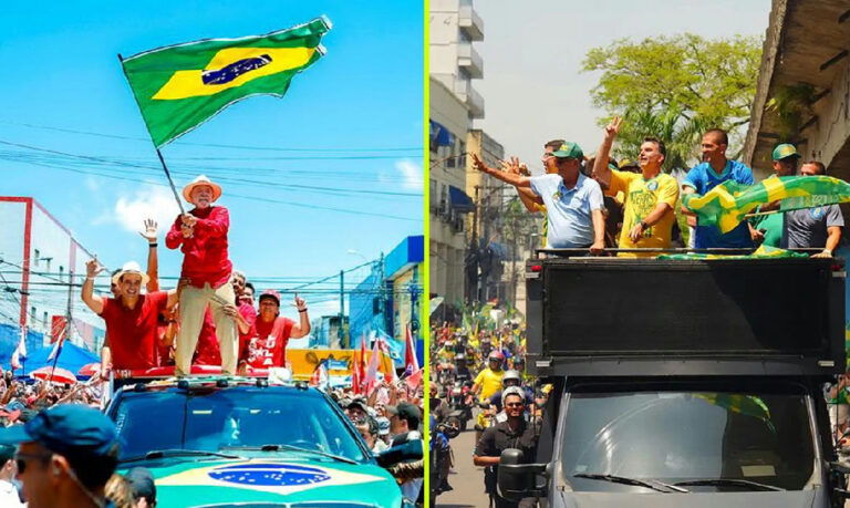 Lula e Flávio Bolsonaro intensificam campanha em atos distintos pelo Brasil