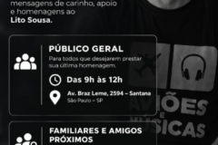 Velório de Lito Sousa terá cerimônia aberta ao público em São Paulo
