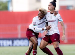 Jogadoras do Fluminense durante partida contra o Vitória, pelo Campeonato Brasileiro Feminino. ...