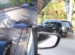 Mulher ficou gravemente ferida após ser atropelada e arrastada por criminoso.  • Reprodução