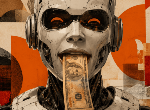 inteligência artificial - dólar - investimentos em IA - big techs  • Ilustração gerada por IA