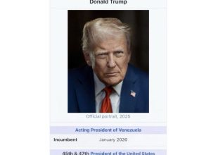 Imagem utilizada por Donald Trump para dizer que é "presidente interino da Venezuela"  • Repr...