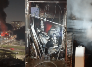 Incêndio em uma residência no bairro Sacomã  • Corpo de Bombeiros/Arquivo pessoal