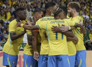 Seleção comemora gol durante amistoso  • Rafael Ribeiro / CBF