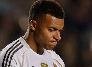 Mbappé durante partida do Real Madrid contra o Kairat  • Divulgação/Real Madrid