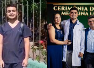 Pai comove a internet ao registrar primeiro dia de estágio do filho em hospital