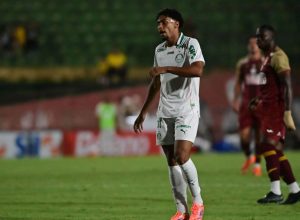 Luighi fez o gol da vitória do Palmeiras contra a Portuguesa  • Foto: EDUARDO CARMIM/AGÊNCIA...