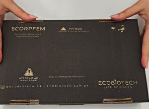 Embalagem da Scorpfem, armadilha adesiva sem veneno da Ecobiotech para capturar e monitorar escor...
